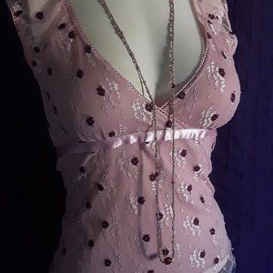 Pink & Burgundy lace blouse